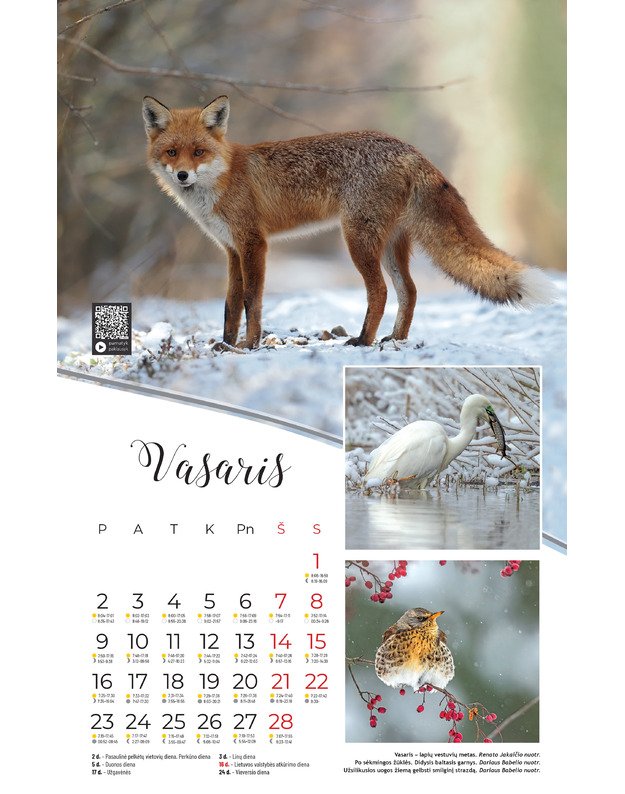 Išmanusis kalendorius „GAMTOS METAI.  2026“ 4