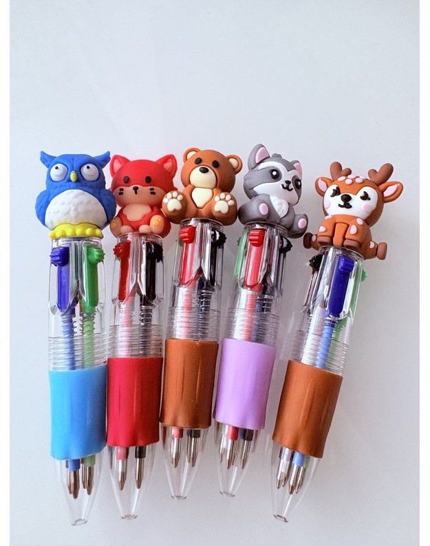 Keturių spalvų rašiklis su gyvūnėliu