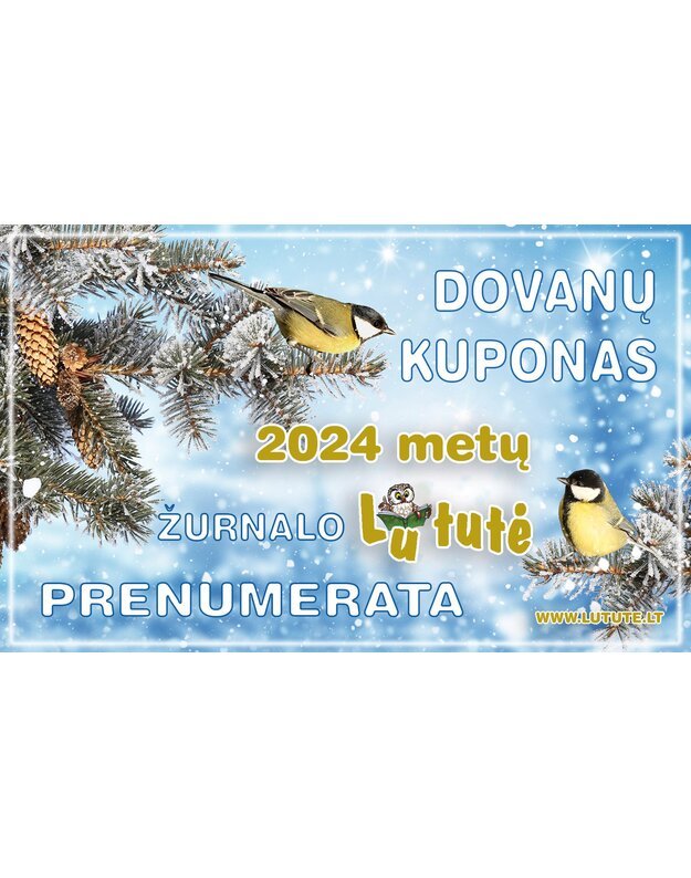Elektroninis žiemiškas dovanų kuponas žurnalo „Lututė“ 2024 m. prenumeratai